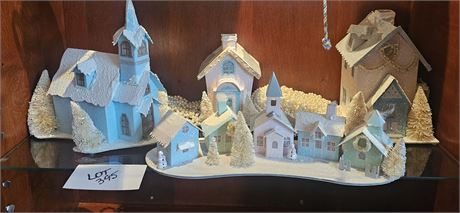 Home Goods Battery-Operated Adorable Pastel Colors Putz Village – Mica Glitter