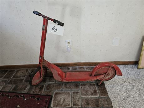 Antique Coaster Craft Red Scooter - All Metal