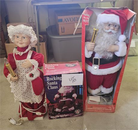 Animated Santa & Mrs Claus & Rocking Santa