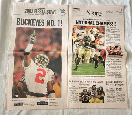 Buckeyes Fiesta Bowl Champs Newspapers