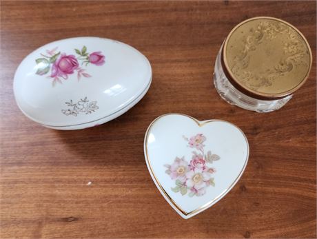 Fancy Trinket Box Trio- Lefton, More