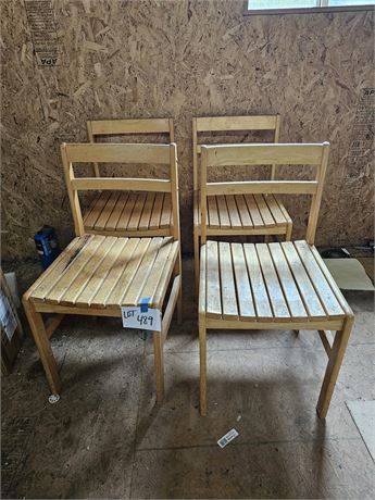 (4) Wood Slat Chairs