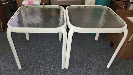 Two Glasstop Patio Tables