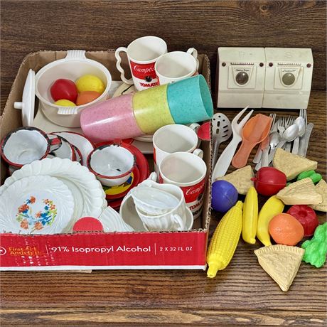 Children's Vintage Kitchen Toys-Mixed Plates, Utensils, Campbell's Kids and More
