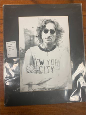 Black & White John Lennon Print - New York City - 20 x 16