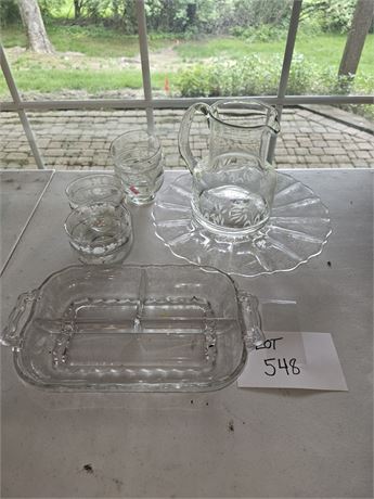 Cambridge Rosepoint Servers / Etched Pitcher & More