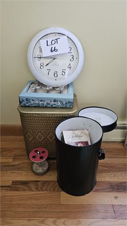 Vintage Waste Can, Home Facial, Wall Clock & More