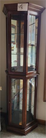 Octagon Wall Lighted Curio Cabinet
