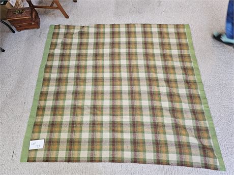 Vintage Wool Blanket with Satin Edges