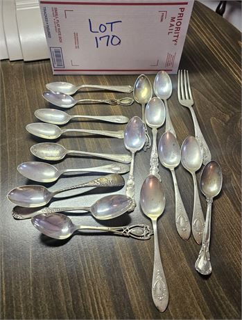 Mixed Sterling Spoons & Fork 13.09 OZT