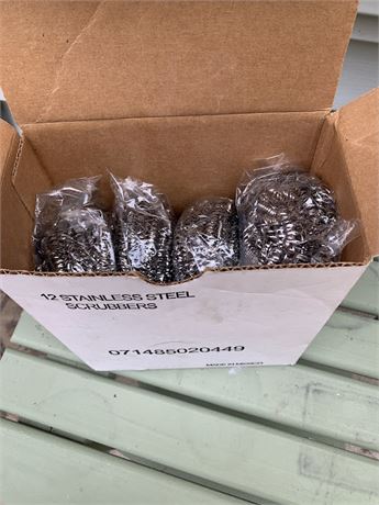 Box Of Stainless Steel Scrubbers - 8 In Box