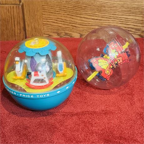 Vintage Fisher Price and Playskool Roly Poly Ball Toys