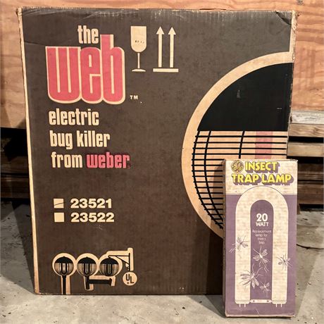 1970's The Web (by Weber) Electric Bug Killer/Zapper and Replacement Bulb