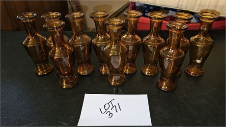 Wheaton Amber Glass 6" Single Bud Vases