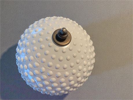 White Milk Glass Hobnail Globes & Kichler K-136 PB White Glass Fixtures