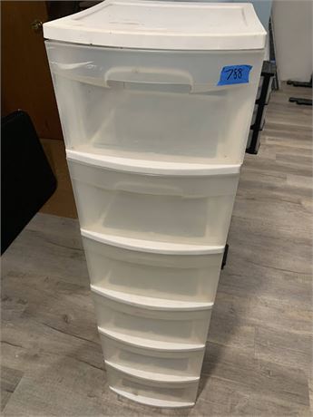 6 Drawer Sterlite Plastic Stacked Storage Drawer White & Clear