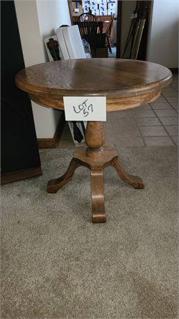 Wood Round End Table