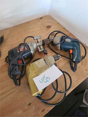 Electric Drill Lot : Skil 1/2" Drill / Black & Decker 3/8" Drill & More