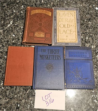 Antique Books: Lavender & Old Lace / Little Fishers / Goethes & Faust / 1875 Hor