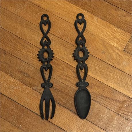 Cast Iron Spoon and Fork Wall Decor