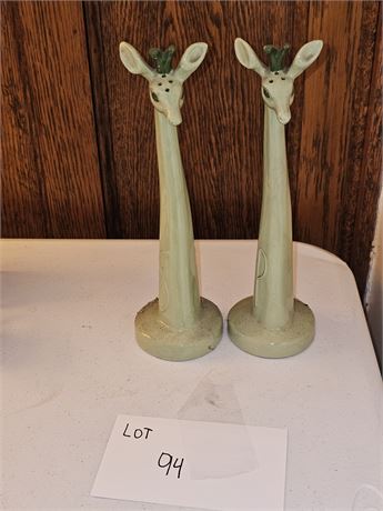 Vintage Green Giraffe Salt & Pepper Set