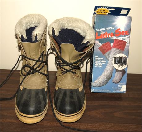 Boots Size 8, Heated Socks