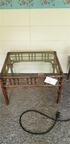 Vintage Rattan Patio End Table