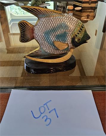 Cloisonne Angel Fish Sculpture