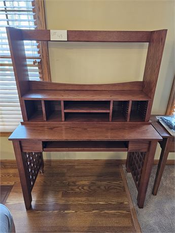 Dark Oak Wood Hutch Desk