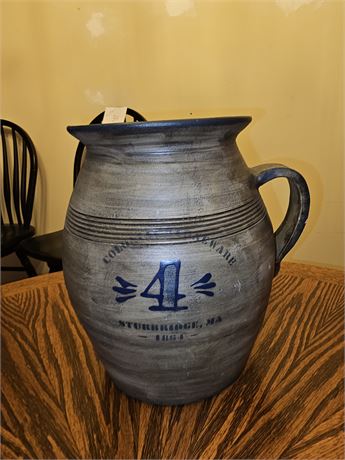 #4 Colonial Stoneware Pottery Jug - Sturbridge, MA