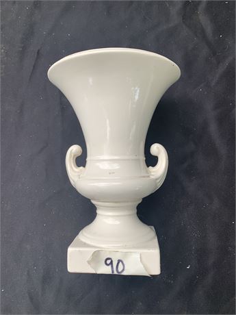 Vintage Off White Volute Vase Or Planter With Ceramic Handles