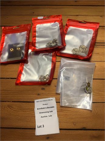 Clip-On & Pierced Earring Lot - Monet Tiger Eye, Trifari Knots, Floral & More