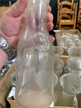 1-Liter Clear Glass Carafe Lot of 10
