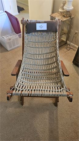 Folding Macramé Lounge Chair