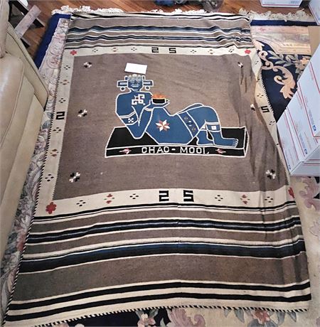 Vintage Wool Chac Mool Blanket/Rug