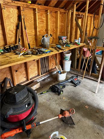 Shop Vac, Yard Tools, Garage Tools and other Garage items