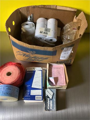 Office Supplies and Raffle Ticket Rolls Lot