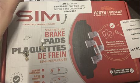 SIM-1012 Rear Semi-Metallic Disc Brake Pads For Ford F-150 and Lincoln Mark LT