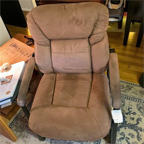 Beige/Tan Plush Microfiber Office Chair