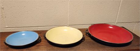 MCM Kitchen Enamelware Nesting Saute Pans-Set of 3