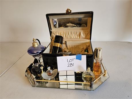 Large Mixed Perfume & Bottle Lot: Chanel #5/Poison/Estee Lauder & Much More