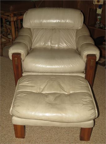 Leather Chair, Ottoman