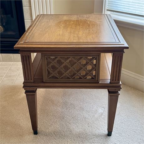Mid-Century Wooden Side Table - 20 x 25 x 21"T