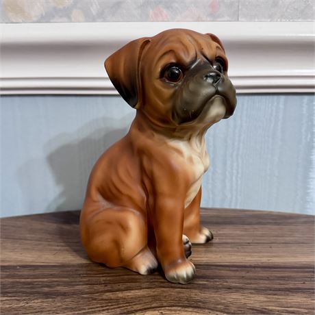 Vintage Enesco Japan Ceramic Boxer Puppy Dog - 6.5"T