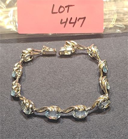 Sterling 8" Blue Ice Bracelet 0.76 ozt