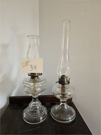 Vintage Queen Heart & P&A Oil Lamps