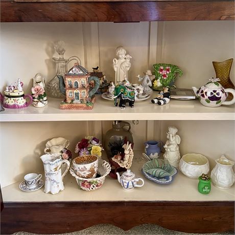 Corner Cabinet Lower Cabinet Cleanout - Collectibles, Knick Knacks, Decor....