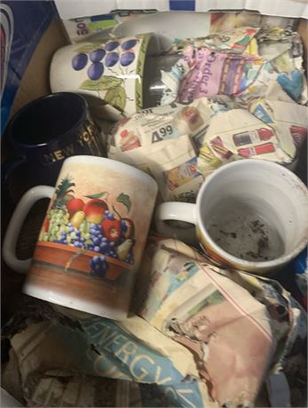 Vintage Coffee Mug Teacup, Coca Cola Glassware, Wood Sign Lot