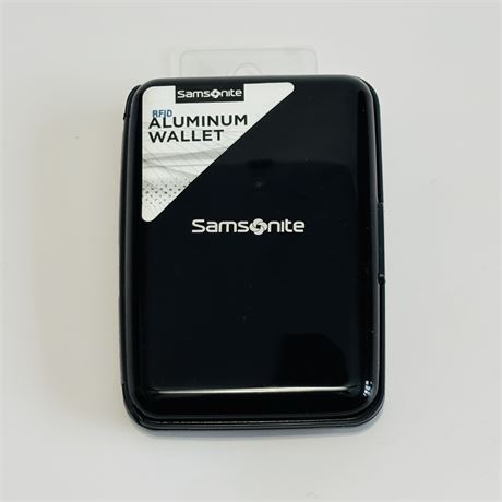 New Samsonite RFID Black Aluminum Wallet