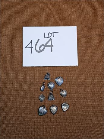 Rare Sterling Puffy Heart Charms & Bells